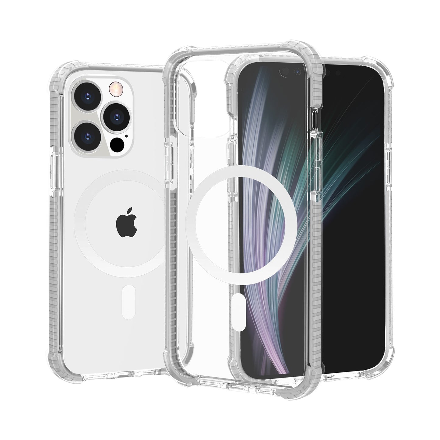 For Apple iPhone 14 Pro (6.1") Hybrid Acrylic Transparent Hard PC + TPU Color Frame Bumper Compatible with MagSafe  Phone Case Cover