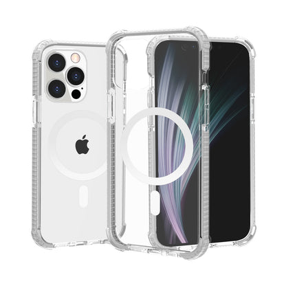 For Apple iPhone 14 Pro (6.1") Hybrid Acrylic Transparent Hard PC + TPU Color Frame Bumper Compatible with MagSafe  Phone Case Cover