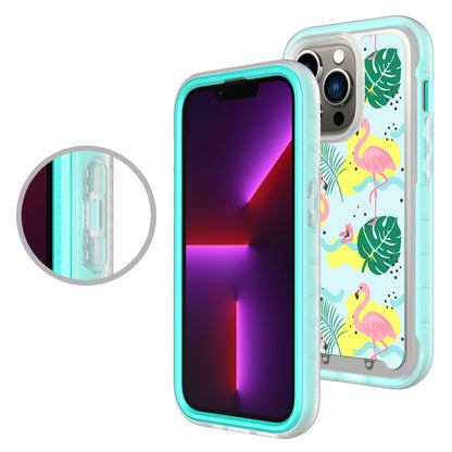 For Apple iPhone 14 Pro Max /6.7" Stylish Design 2in1 Hybrid Armor Hard Rubber Shockproof Front Frame Bumper  Phone Case Cover