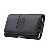 For Samsung Galaxy A23 5G Universal Premium Horizontal Leather Case Pouch with Magnetic Closure, Belt Clip & Belt Loops Holster Cover [Black]