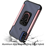 For Motorola Moto G Pure / Moto G Power 2022 Clear Military Grade Design Hybrid Protective with Ring Holder Kickstand [Magnetic Car Mount Feature]  Phone Case Cover