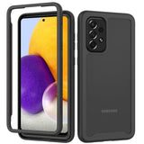 For Samsung Galaxy A73 5G Clear Dual Layer Rugged Bumper Frame Heavy Duty Hybrid Shockproof Rubber TPU Defender Black Phone Case Cover