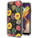 For Motorola Moto G Power 2022 Glitter Flowers Floral Print Pattern Clear Design Shockproof Hybrid Fashion Sparkle Rubber TPU  Phone Case Cover