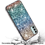 For Samsung Galaxy A13 5G Rhinestone Sparkling Rainbow Gradual Glitter Full Diamond Bling Protective Hybrid Rugged Slim TPU Bumper  Phone Case Cover