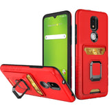 For Cricket Icon 3 (2021) Wallet Case Designed with Credit Card Holder & Magnetic Stand Kickstand Ring Heavy Duty Hybrid Armor  Phone Case Cover