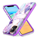 For Apple iPhone 13 Pro Max (6.7") Dual Layer Hybrid Shockproof Fashion Design IMD Electroplating 2in1 Hard Rubber Frame  Phone Case Cover