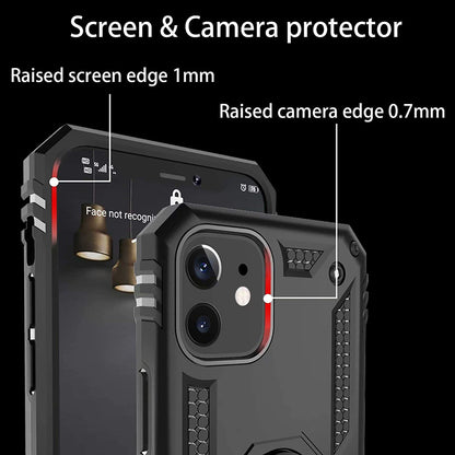 For Samsung Galaxy Note 20 Ultra Shockproof Hybrid Dual Layer PC + TPU with Ring Stand Metal Kickstand Heavy Duty Shell  Phone Case Cover