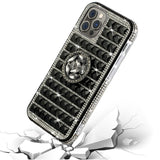 For Apple iPhone 8 /7/6s/6 /SE 2nd Gen Luxury 3D Bling Diamonds Rhinestone Jeweled Shiny Crystal Hybrid with Ring Stand Holder  Phone Case Cover