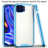 For Motorola Moto G 5G UW, Moto One Lite Colored Shockproof Transparent Hard PC + Rubber TPU Hybrid Bumper Slim Shell  Phone Case Cover