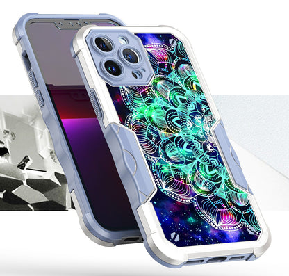 For Apple iPhone 14 Pro Max (6.7") Fashion Design Shockproof Hybrid Stylish Pattern Heavy Duty Rubber Armor  Phone Case Cover