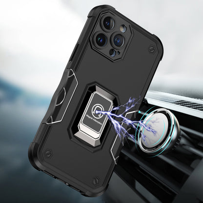 For Apple iPhone 13 Pro Max Hybrid Cases with Magnetic Ring Holder Stand Kickstand Heavy Duty Rugged Silicone Shockproof  Phone Case Cover