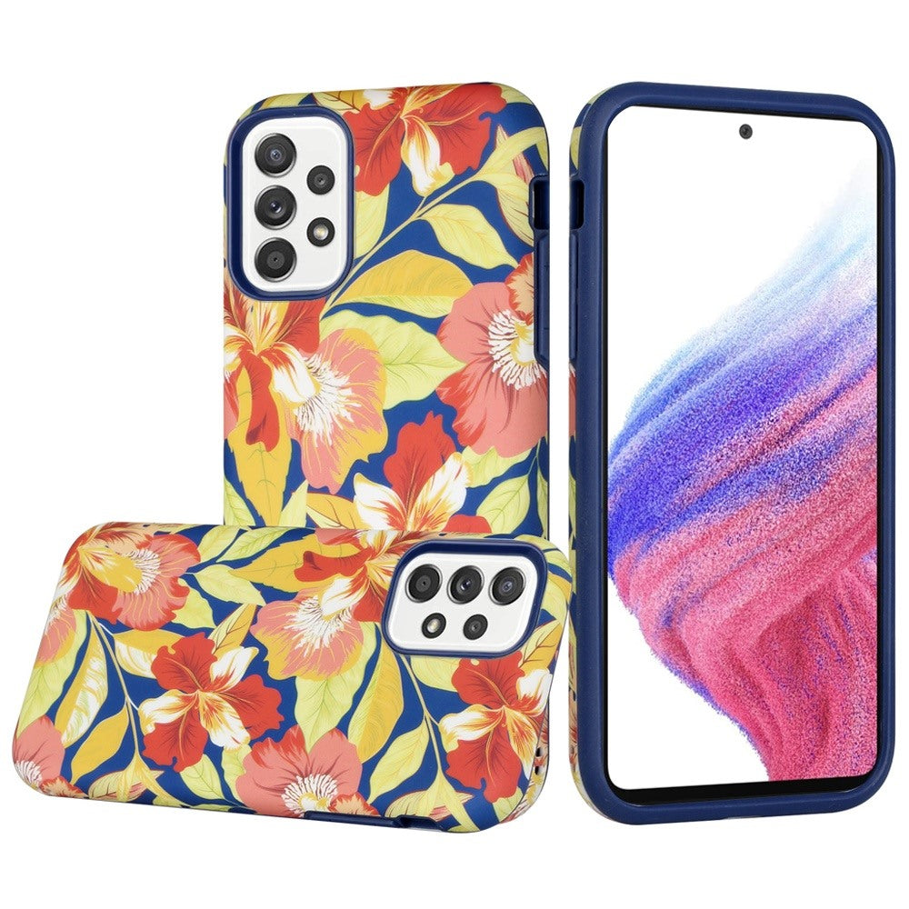 For Apple iPhone 14 Pro (6.1") Bliss Floral Stylish Design Hybrid Rubber Silicone TPU Hard Shockproof Armor Slim  Phone Case Cover