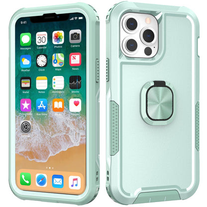 For Apple iPhone 14 (6.1") Heavy Duty 3in1 Magnetic Ring Kickstand Hybrid Shockproof Military-Grade Drop Protection  Phone Case Cover