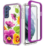 For Samsung Galaxy S22 /Plus Ultra Beautiful Design 3 in 1 Hybrid Triple Layer Armor Hard PC Rubber TPU Shockproof Protective Frame  Phone Case Cover