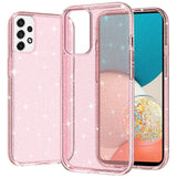 For Samsung Galaxy A53 5G Transparent Crystal Glitter Shiny Sparkle Bling TPU Rubber Hard PC Back Hybrid Frame Shockproof  Phone Case Cover