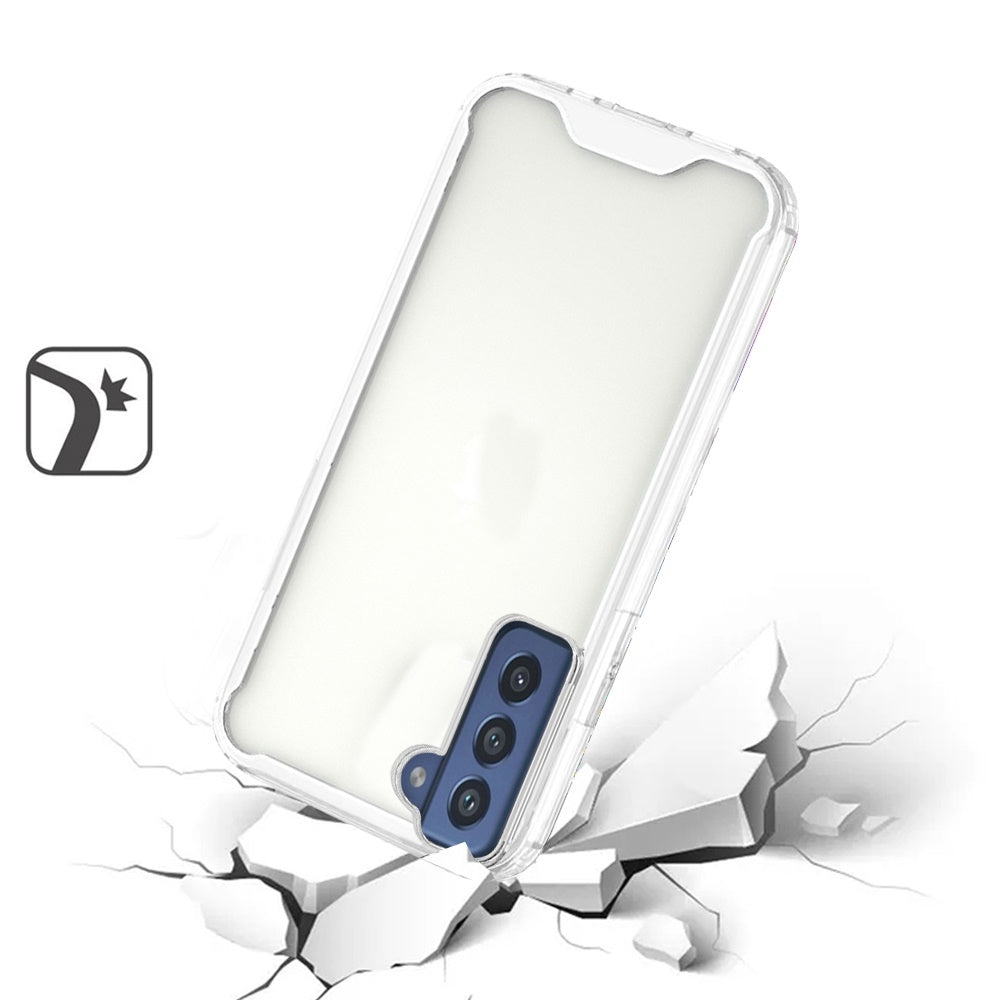 For Samsung Galaxy S21 Plus Colored Shockproof Transparent Hard PC + Rubber TPU Hybrid Bumper Shell Slim Protective Clear Phone Case Cover
