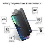 For Apple iPhone 13 Pro (6.1") Privacy Screen Protector Anti Spy 9H Dark Tempered Glass Screen Film Guard Case Friendly Black Screen Protector