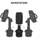Universal Secure Cup Holder Car Mount with Adjustable Arm, Rotatable Cradle & Quick Release Fits Vehicle, Boats, Car, SUV,Truck Universal Stand [Black]