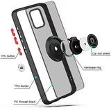 For Motorola Edge 2021 Hybrid Protective PC & TPU Shockproof with 360° Rotation Ring Magnetic Metal Stand & Covered Camera  Phone Case Cover