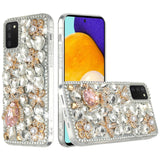 For Samsung Galaxy A03S Bling Clear Crystal 3D Full Diamonds Luxury Sparkle Transparent Rhinestone Hybrid Protective  Phone Case Cover