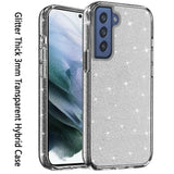 For Samsung Galaxy S22 /Plus Ultra Transparent Crystal Glitter Shiny Sparkle Bling TPU Rubber Hard PC Hybrid Armor Frame Shockproof  Phone Case Cover