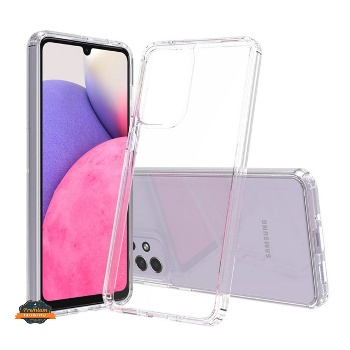 For Samsung Galaxy A03S Crystal HD Clear Back Panel + TPU Bumper Hybrid Thin Slim Hard Shockproof Defender Anti-Drop  Phone Case Cover