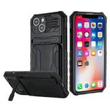 For Samsung Galaxy A13 5G Wallet Credit Card Holder ID Slot Hidden Back Pocket with Kickstand Dual Layer Armor Hard Shell Hybrid  Phone Case Cover