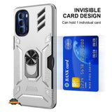 For Motorola Moto G Stylus 5G 2022 Invisible Wallet Credit Card ID Holder with Ring Stand Kickstand Slim Shockproof Hybrid  Phone Case Cover