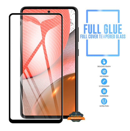 For Motorola Moto G 5G 2022 Tempered Glass Full Coverage Edge to Edge Cover Protection 9H 2.5 Rounded Glass Screen Protector Clear Black Screen Protector