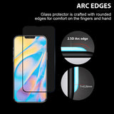 For Apple iPhone 13 Pro Max (6.7") Full-Coverage Tempered Glass Screen Protector [2.5D Round Edge] Tempered Glass Film 0.3mm Full Cover Clear Black Screen Protector