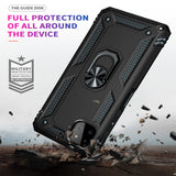 For Boost Mobile Celero 5G Military Grade Heavy Duty Armor Protection Hybrid with Rotating Metal Ring Kickstand Finger Loop Stand  Phone Case Cover