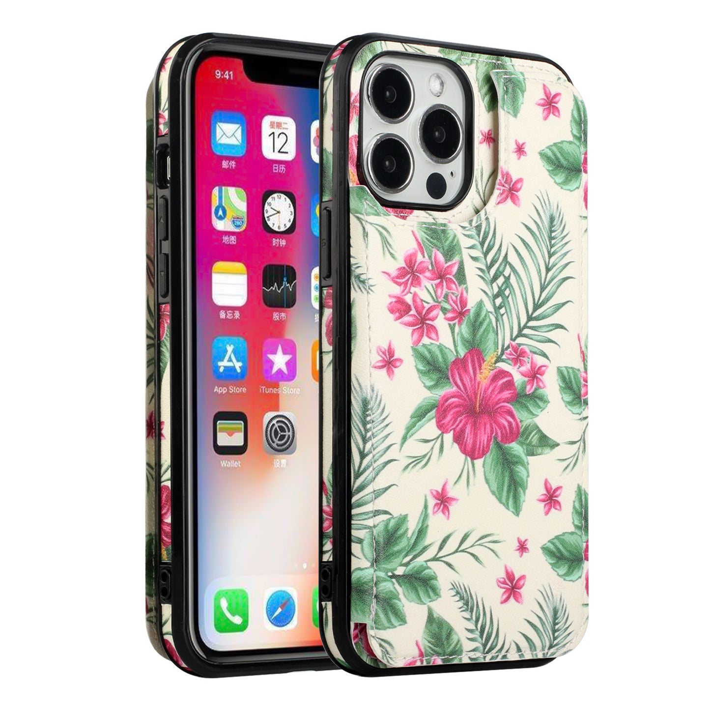 For Apple iPhone 14 /Plus Pro Max Wallet PU Leather [Two Magnetic Clasp] [Card Slots] Stand Back Storage Flip  Phone Case Cover