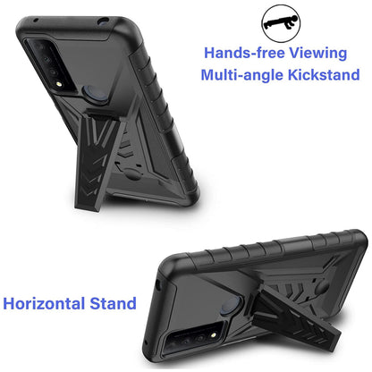 For Motorola Moto G 5G 2022 Belt Clip Holster Dual Layer Shockproof with Clip On & Kickstand Heavy Duty 3in1 Hybrid Black Phone Case Cover