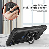 For TCL Stylus 5G Hybrid Magnetic Car Mount Ring Kickstand Stand Holder Full-Body Frame Armor Protective [Military Grade]  Phone Case Cover