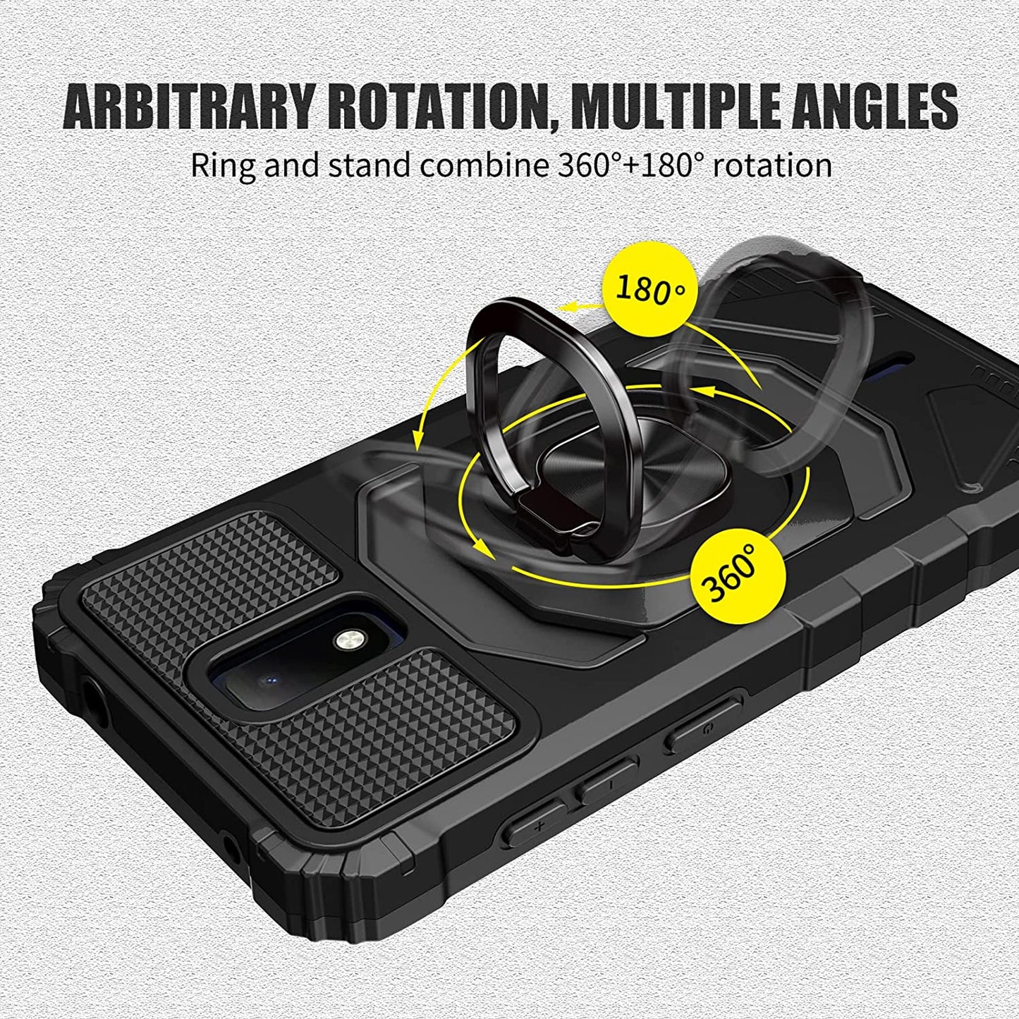 For TCL 30 T /T603 Full-Body Stand 2in1 Magnetic Car Mount Metal Ring Holder Kickstand Heavy Duty Hybrid Armor Defender  Phone Case Cover