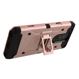 For LG Stylo 4 / Stylo 4 Plus Hybrid Armor with Belt Clip Holster Kickstand with Screen Protector Hard PC Cases Shockproof Rose Gold Phone Case Cover