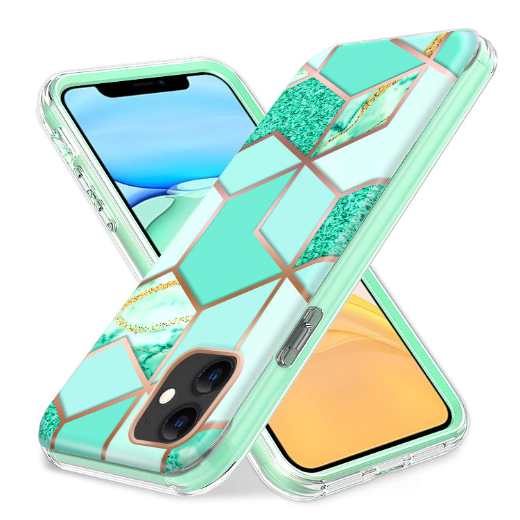 For Apple iPhone 13 Pro Max (6.7") Dual Layer Hybrid Shockproof Fashion Design IMD Electroplating 2in1 Hard Rubber Frame  Phone Case Cover