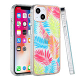 For Apple iPhone 13 (6.1") Stylish Design Floral IMD Hybrid Rubber TPU Hard PC Shockproof Armor Rugged Slim Fit  Phone Case Cover