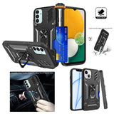 For Samsung Galaxy A13 5G Wallet Case Hybrid Ring Stand with Invisible Credit Card Holder Heavy Duty Slim Shockproof Rugged Hard  Phone Case Cover