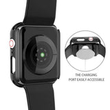 For Apple Watch Series 7 45mm Ultra Slim PC with Built in Clear Screen Protector Snap-on Full Coverage Shell Rubber TPU + Hard PC Frame for iWatch 45MM Series 7 Black Screen Protector