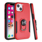 For Samsung Galaxy S20 Hybrid Tough Strong Dual Layer Hard PC TPU with Flat Magnetic Ring Kickstand Heavy-Duty Armor Red Phone Case Cover