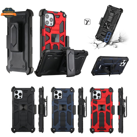 For Samsung Galaxy S21 FE /Fan Edition Hybrid 3in1 Combo Holster Belt Clip with Kickstand, Full-Body Protective Military-Grade  Phone Case Cover