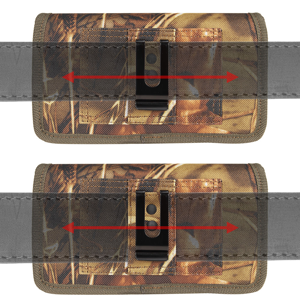For Samsung Galaxy S22 Ultra Universal Horizontal Cell Phone Case Camo Print Holster Carrying Pouch with Belt Clip and 2 Card Slots fit XL Devices 7" [Camouflage]