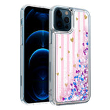 For Apple iPhone 13 Mini (5.4") Quicksand Design Liquid Glitter Bling Hybrid Floating Flowing Sparkle Colorful TPU Protective  Phone Case Cover