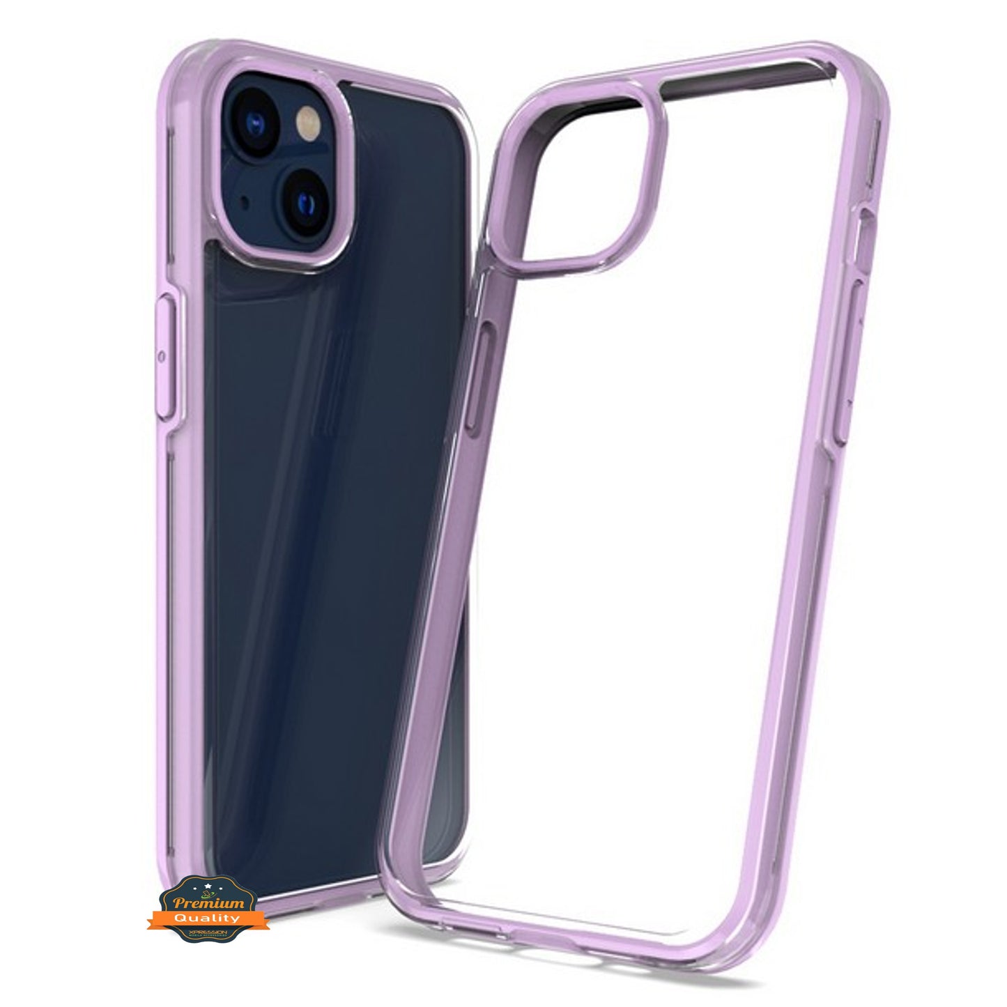 For Apple iPhone 14 /Plus Pro Max Transparent Back Hybrid Shockproof Protection Color TPU Frame Hard PC Slim  Phone Case Cover