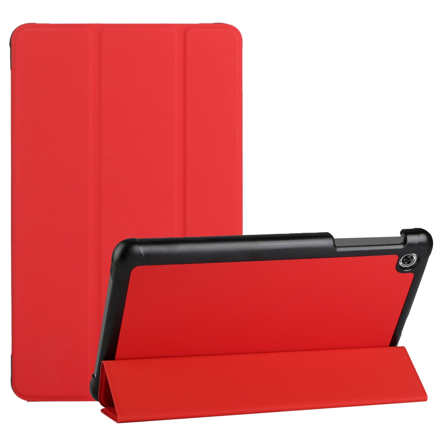 Case for Samsung Galaxy Tab A7 Lite (8.7 inch) Lightweight Trifold Stand Magnetic Closure PU Leather Hard Shell Folio Hybrid Protective Black Tablet Cover