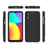 For TCL A1 (A501DL) Hybrid Dual Layer Slim Defender Armor Tuff Metallic Brush Texture Finishing Shockproof Hard PC + TPU Rubber  Phone Case Cover