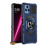 For T-Mobile Revvl 6 Pro 5G /Revvl 6 5G Hybrid Magnetic Car Mount 360° Rotating Ring Kickstand Stand Holder Armor  Phone Case Cover