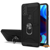 For Motorola Moto G Pure Hybrid Ring Stand [360° Rotatable Ring Holder Magnetic Kickstand] Armor Shockproof Matte Rubber TPU  Phone Case Cover