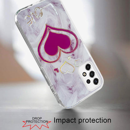 For Apple iPhone 13 Pro Max 6.7" Stylish Gold Layer Printing Design Hybrid Rubber TPU Hard PC Shockproof Armor Rugged Love Phone Case Cover